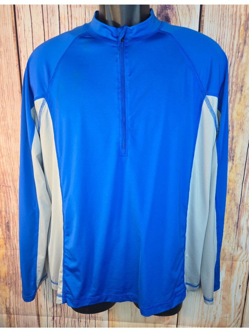 L.L. Bean Mens Blue Quarter-Zip Pullover Athletic Shirt Medium
